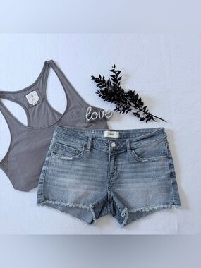 BKE Stella Medium Wash Low Rise Denim Cutoff Shorts